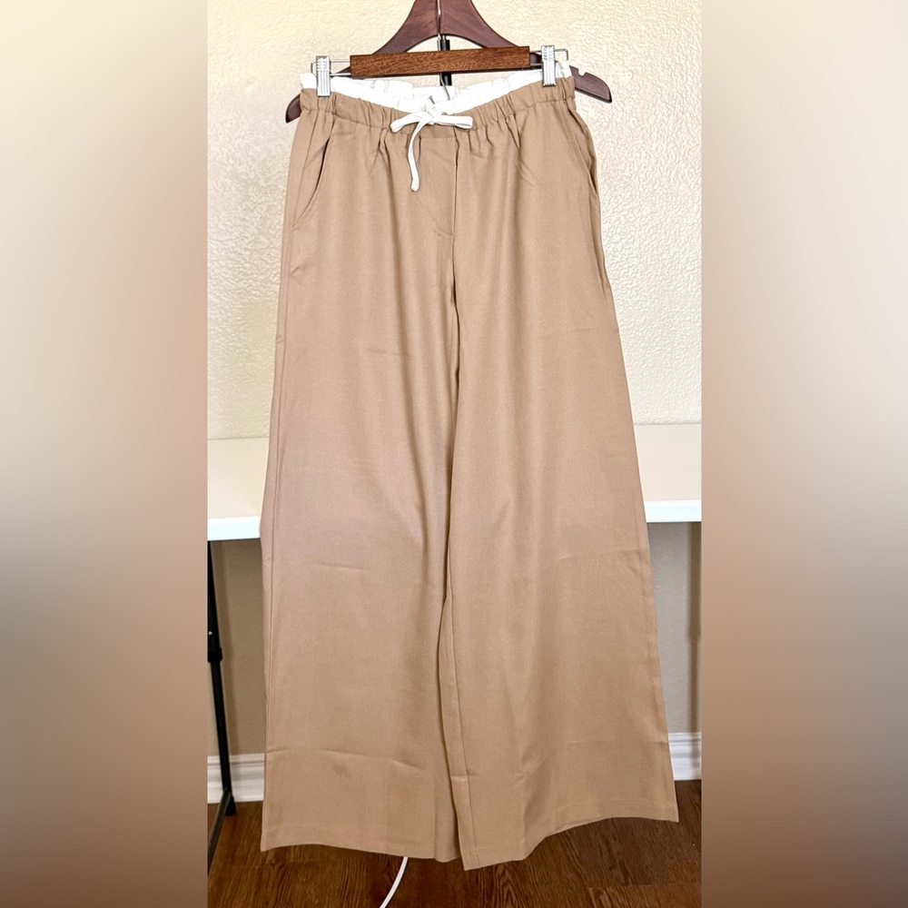 Elle Grey contrast detailed wide leg slacks size medium - Picture 6 of 6